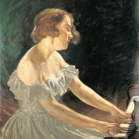 Zongorázó (A művész felesége) / Piano player (The artist's wife) (1934)