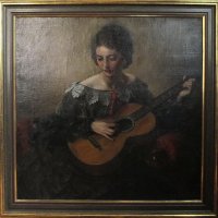 Gitározó (a művész felesége) / Guitar player (the artist's wife) (1930-as évek / 1930s)