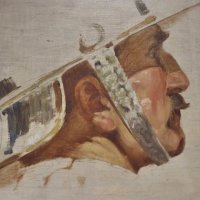 Katonafej, tanulmány freskóhoz / Study of a soldier's head, for a fresco (1940-es évek / 1940s)