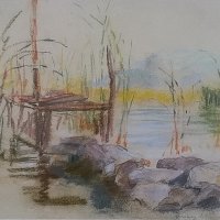 Horgászstég / Fishing platform (1950-es évek / 1950s)